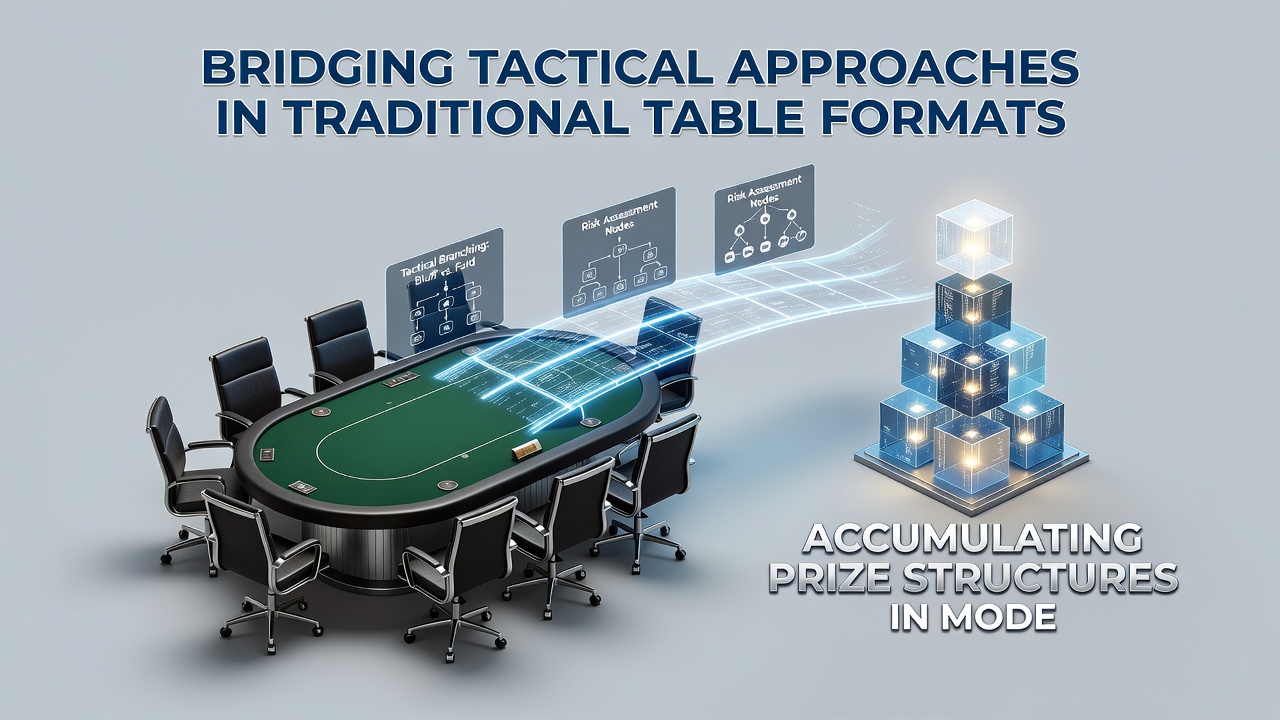 Digital interface showing merged table strategy panels and progressive jackpot counters