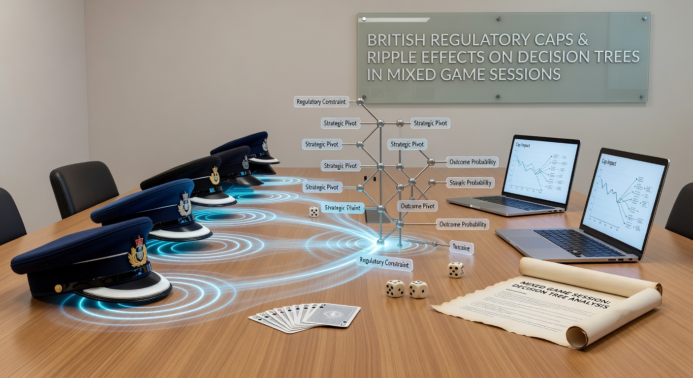 Flowchart showing interconnected decision branches across slot and table game combinations under stake cap constraints