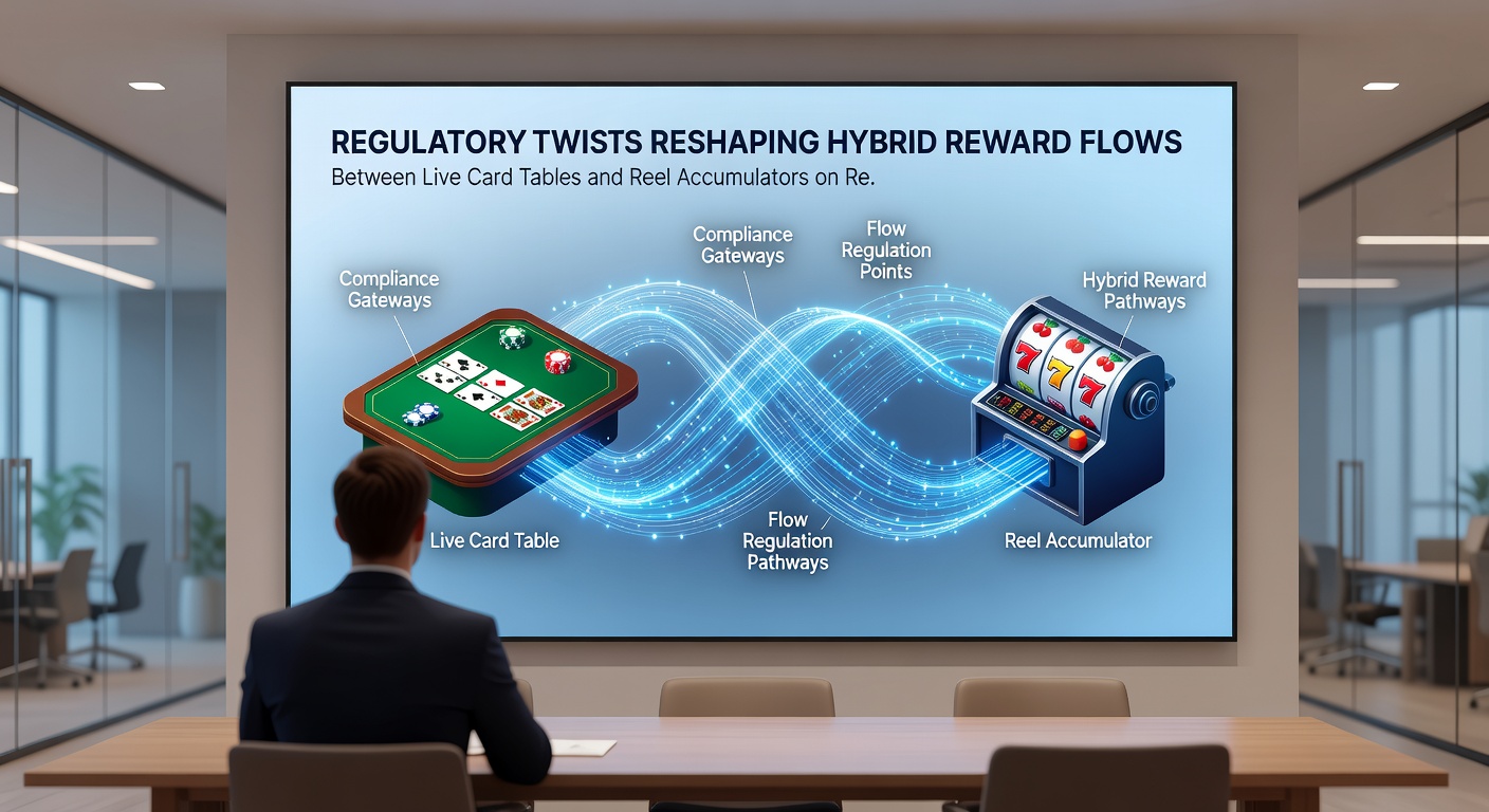 Mobile platform interface showing separated reward flows between live tables and reel accumulators under new regulations