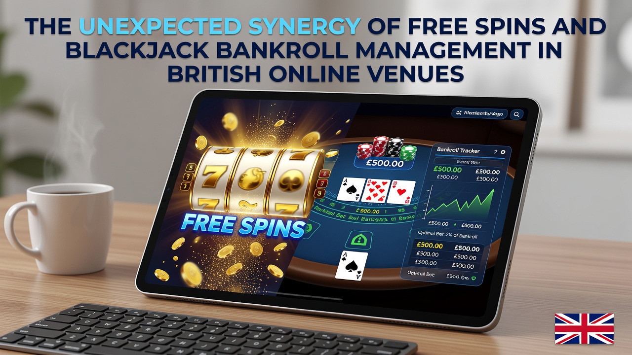Mobile screen showing free spin credits transitioning into blackjack chip stack in a UK casino app